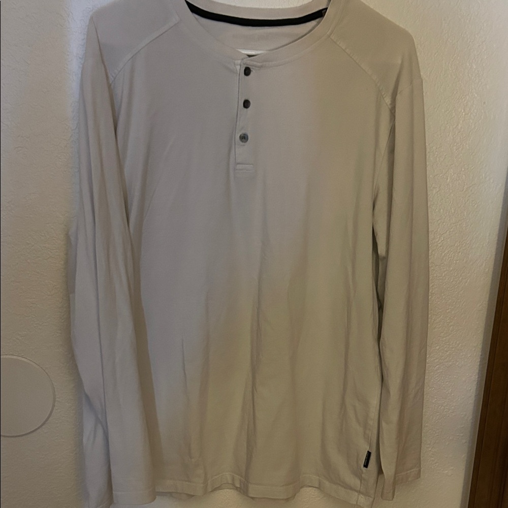Men's White Henley Shirt